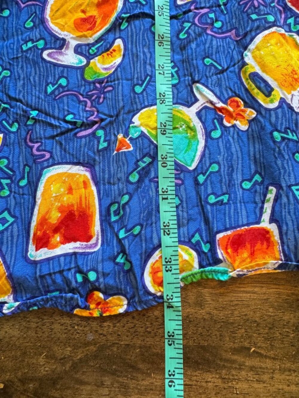Vintage Tropical Cocktail Print Sheath Mini Dress Martini Margarita Tie Back S - Picture 6 of 9